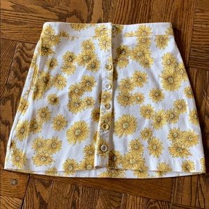 High waisted sunflower skirt